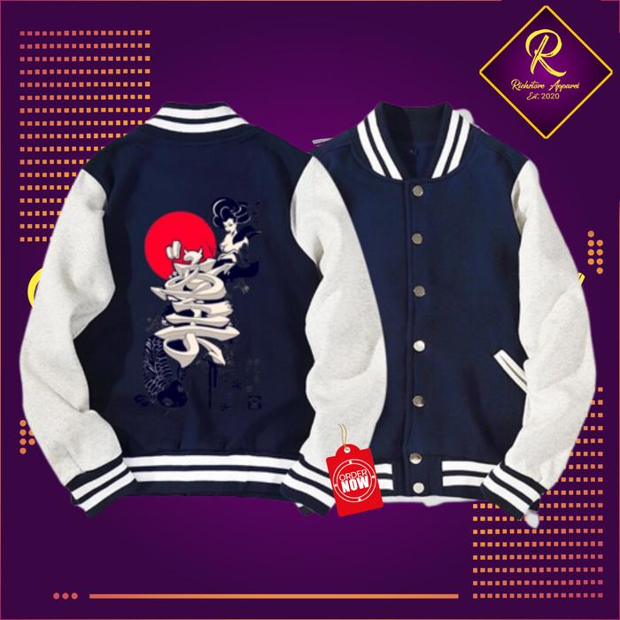 Gambar jaket jepang pria jumbo bomber varsity baseball big size xxl xxxl - Navy-Putih, S dari Richstore Olshop undefined Tokopedia