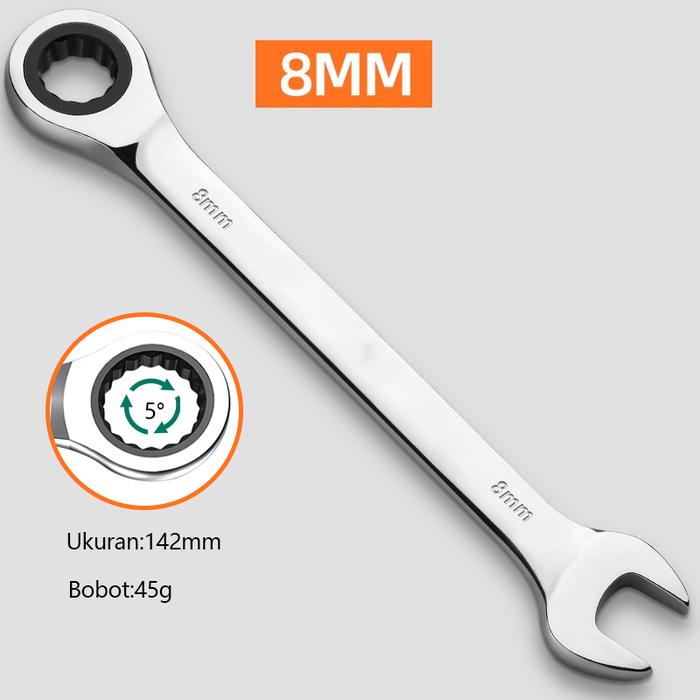 Gambar ISKU Kunci Ring Pas Bolak Balik 8-24mm / Ratchet Wrench 24mm - 8mm dari ISKU store undefined Tokopedia