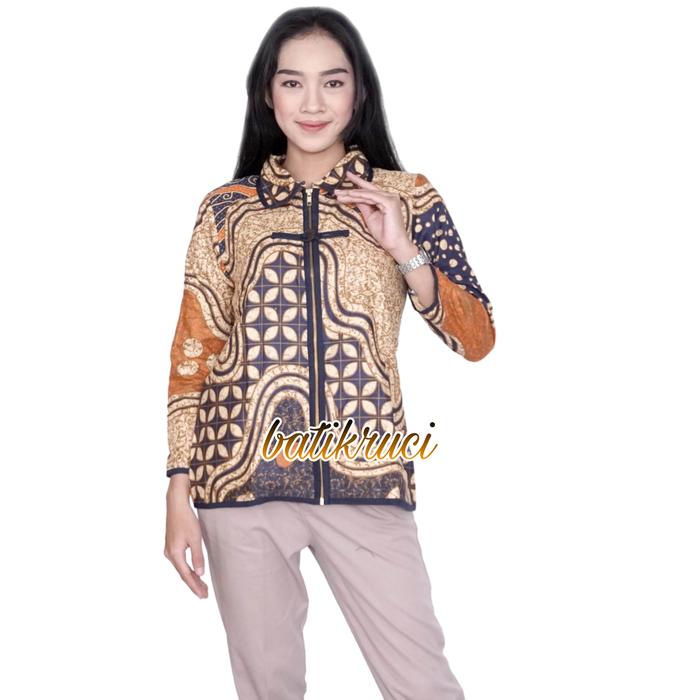 Gambar Blouse batik modern model zipper lengan 7/8 dan lengan pendek elegant - LGN 7/8, M dari BATIK SRI ENGGAWATI undefined Tokopedia
