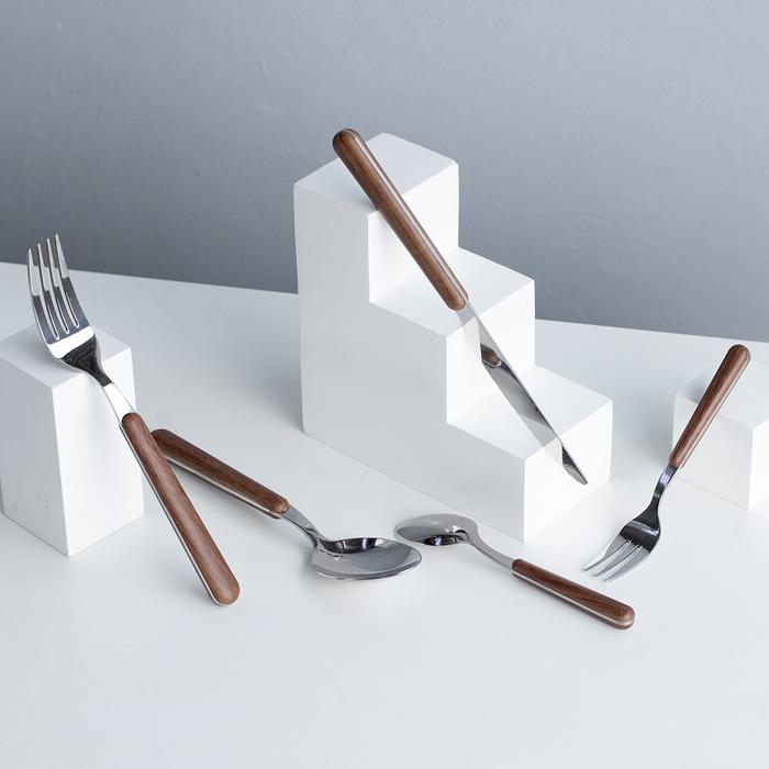 Gambar Sendok Garpu Makan Set Kayu Cutlery Set Alat Makan Garpu Pisau Hotel - Silver dari Conalli undefined Tokopedia