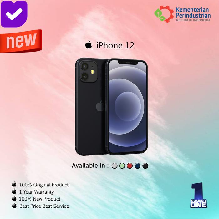 Gambar IPHONE 12 64GB 128GB 256GB ORIGINAL NEW GARANSI 1 TAHUN - Black, 128GB 1BULAN dari Number - One undefined Tokopedia