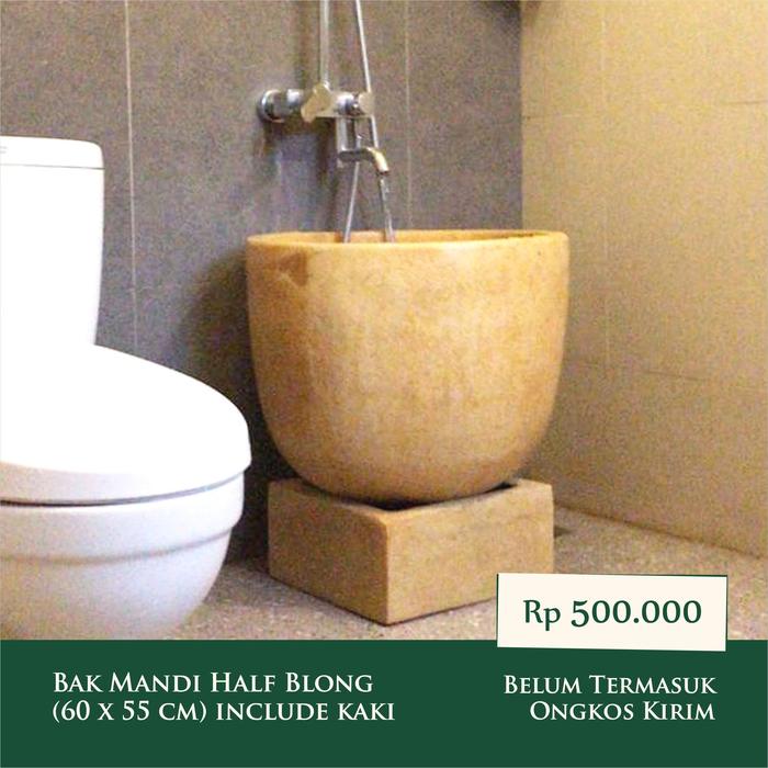 Gambar Bak Mandi Half Blong Teraso Terrazzo (60 x 55 cm) dari potnplant undefined Tokopedia