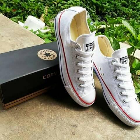Gambar sepatu Converse merah model pendek all star best quality + box - Putih, 36 dari autobelanjaberkah undefined Tokopedia