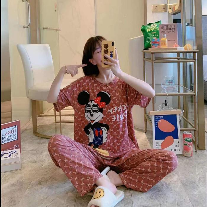 Gambar Setelan Baju Tidur Import Wanita Free Size Fit XXL | Piyama Wanita CP - MINNIE BATA dari Baaju ID undefined Tokopedia