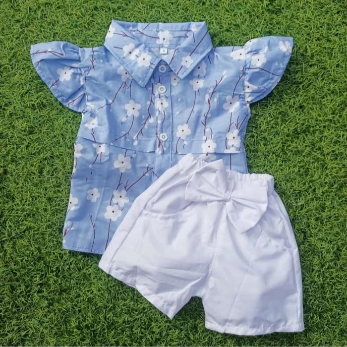 Gambar setelan anak perempuan/baju anak perempuan usia 0-5tahun - Biru, S dari MomDevCollection undefined Tokopedia