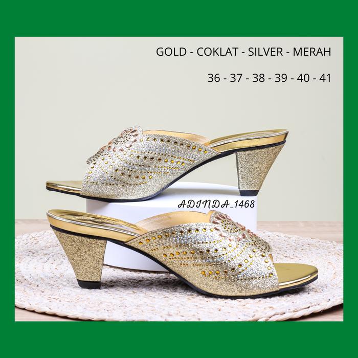 Gambar Sandal Wanita Pesta Model Payet 03 Wedges Selop High Heels 5cm Terbaru - Gold, 36 dari sbs.store' undefined Tokopedia