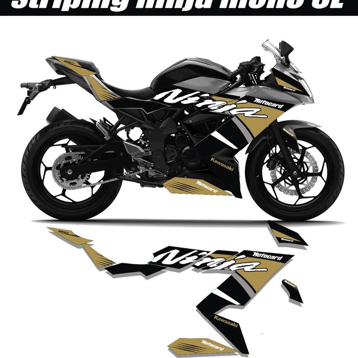 Gambar Decal Striping Ninja 250 Mono SL Stiker Variasi Motif Motocard Grafis - gold dari semsticker11 undefined Tokopedia
