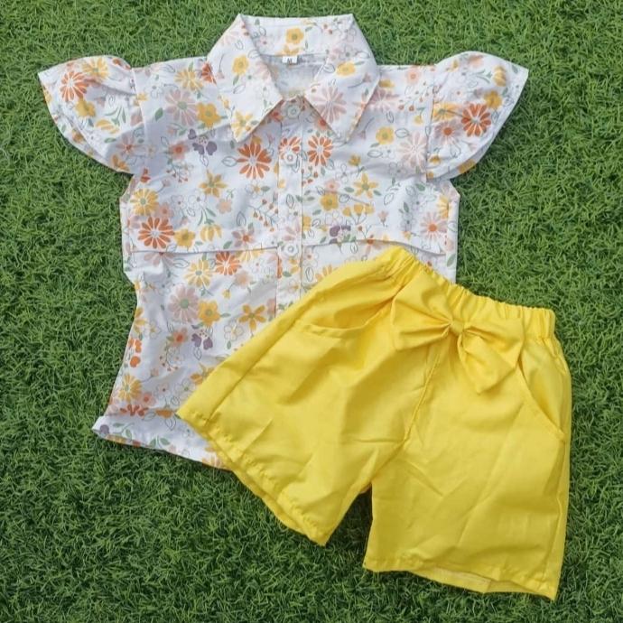 Gambar setelan anak perempuan/baju anak perempuan usia 0-5tahun - Kuning, S dari MomDevCollection undefined Tokopedia