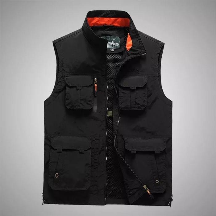 Gambar jaket rompi parasut pria vest rompi/jaket rompi lapangan/jaket rompi Hitam - Hitam, XXL dari dirga bintang undefined Tokopedia