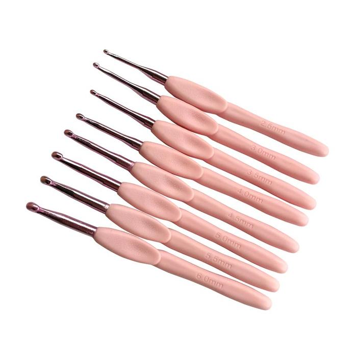 Gambar Hakpen / Alat Rajut Crochet Hook Pink Ergonomic Set - SET dari AliciaYarns undefined Tokopedia