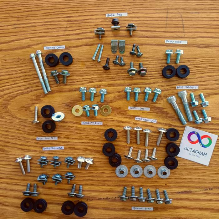 Gambar Gratis Ongkir/ Baut Body Motor Fizr dan Force 1Full Set karet dan ring - Full set biasa dari OCTAGRAM BAUT undefined Tokopedia