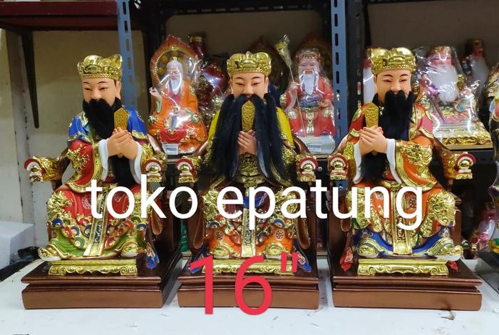 Gambar patung sam kwan tai tek / 三關大帝 / Sam Kwan Tay Te - 16 " fiber dari toko epatung undefined Tokopedia