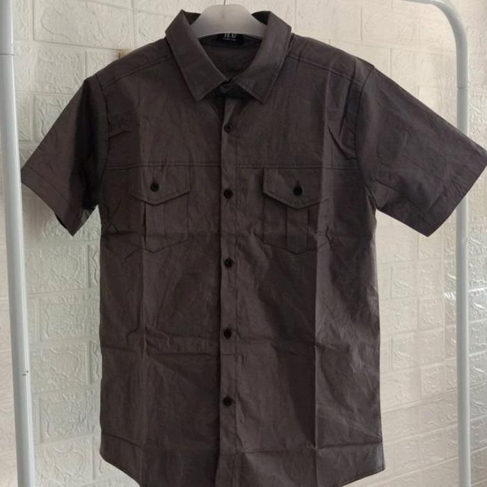 Gambar Kemeja Lengan pendek Dua Kantong Hitam Slim Fit M L XL XXL 3XL - Hitam, XXXL dari Dpro_fashion undefined Tokopedia