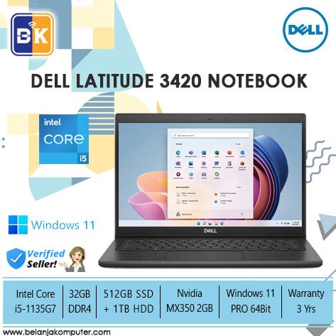 Jual Dell Latitude 3420 I5-1135G7,32GB,512GB+1TB,VGA,14
