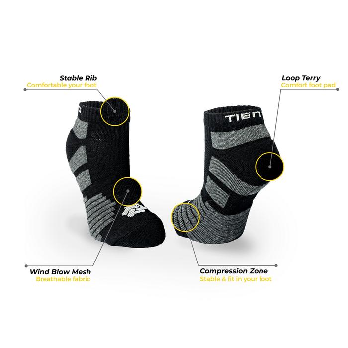 Gambar Tiento Compression Socks To Move Black Short Ankle Anti Bacterial Tech - BLACK dari TIENTO INDONESIA undefined Tokopedia