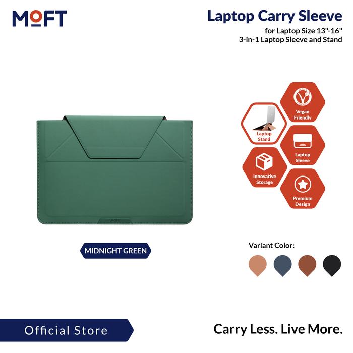 Gambar MOFT Carry Sleeve Tas Laptop Case & Laptop Stand for Laptop 13" - 16" - MIDNIGHT GREEN, 13" dari MOFT Indonesia Official undefined Tokopedia