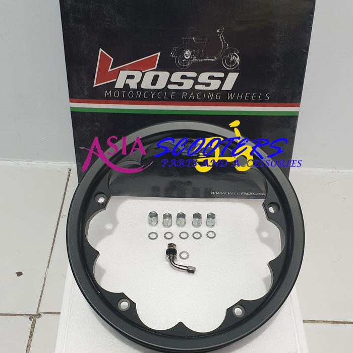 Gambar Velg Ring 10 Tubeless Vespa Vrossi Type VRX Px Pxe Excel - Hitam dari Asia Scooters2 undefined Tokopedia