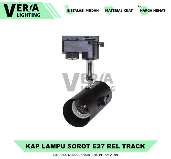 Jual Kap Lampu Sorot Rel LED Spotlight Track Rell Plafon Tempel E27 ...