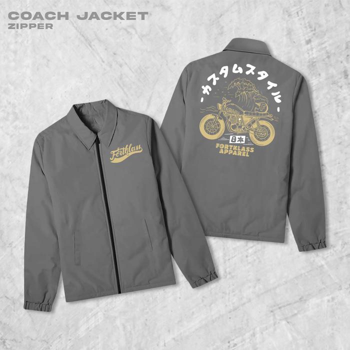 Gambar FortKlass Coach Zipper Mokoto Jaket Coach Pria Outwear Unisex Parasut - ABU, XXL dari Fortklass undefined Tokopedia