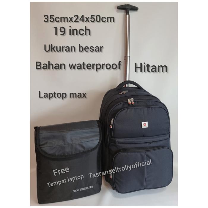 Gambar Tas Ransel Troli 19inch Polo Interclub Laptop100%original Sekolah - Hitam dari tasranseltrolly undefined Tokopedia