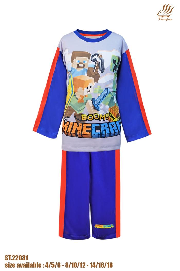 Gambar PORCUPINE - Piyama / Setelan Pendek Anak Laki-laki Minecraft 2-12 Thn - Pym Mncrft Abu, 6 dari PiyamaCenter undefined Tokopedia