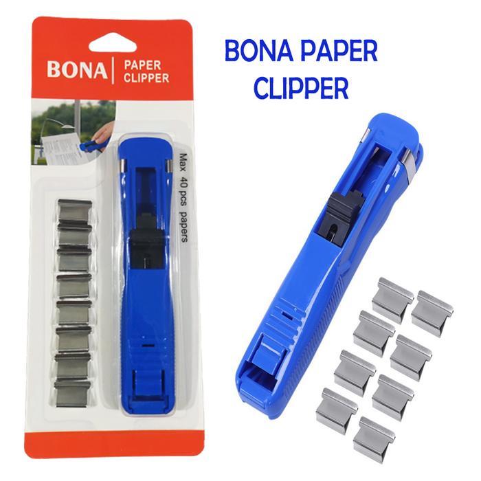 Gambar BONA PAPER CLIPPER PENJEPIT KERTAS PORTABLE STUDENT OFFICE STATIONERY - Clipper Biru dari Omuri Shop undefined Tokopedia