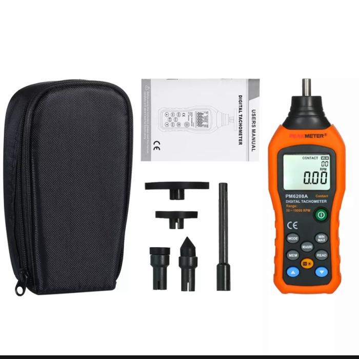 Tachimetro Digitale PEAKMETER PM6208A – Contagiri A Contatto Con Display LCD Retroilluminato, Range 50-19999 RPM, Preciso E Facile Da Usare