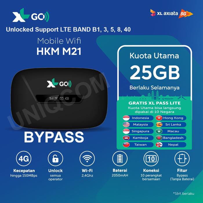 Gambar Modem Wifi 4G XL Go HKM M21 M22 Free XL GO IZI 20GB Unlocked Resmi - HKM M21 XL25GB dari Uniq Computer undefined Tokopedia