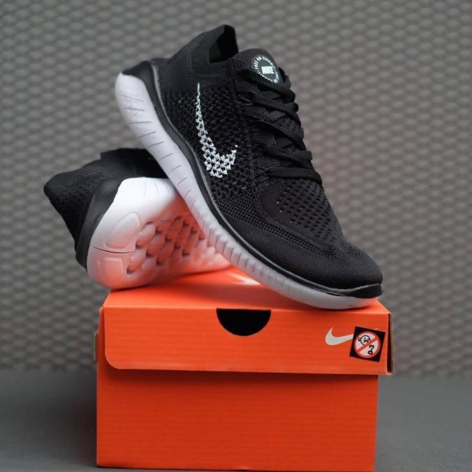 Sepatu Nike Free Rn Flyknit 2018 Black White Bellkatatashop