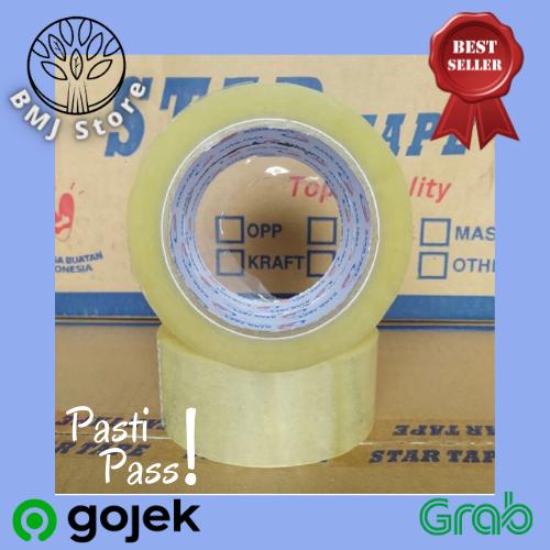 Gambar Lakban Bening Coklat BMJ 48mm x 90 Yard Pasti Pas ! - Bening, 80 Yard dari Gaemi Mart undefined Tokopedia
