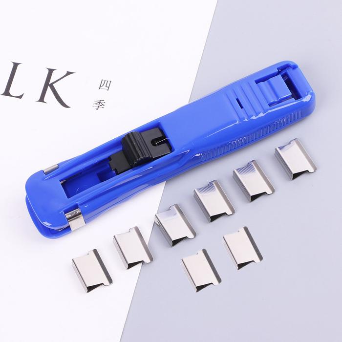 Gambar Paper Clipper Portable Penjepit Kertas Stapler Staples clip isi 8 - biru alat+isi dari Prima Buy undefined Tokopedia