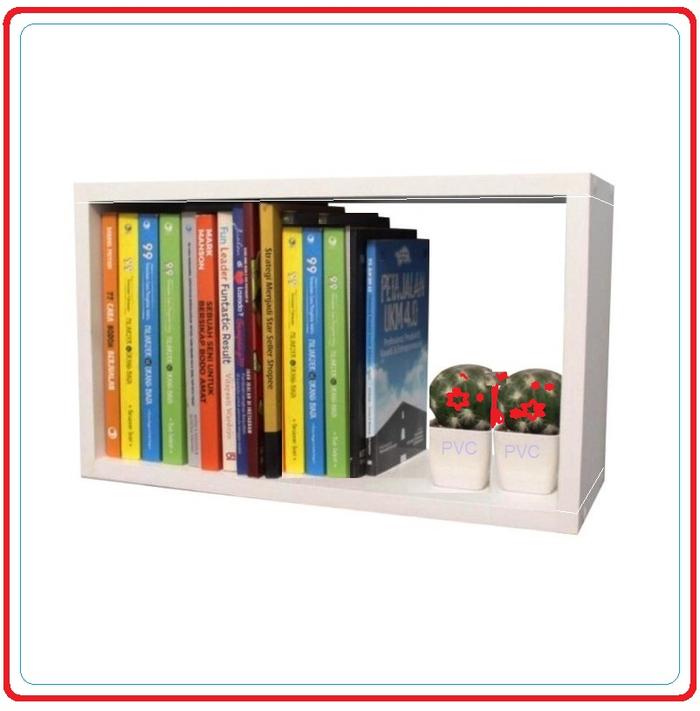 Jual Rak Buku model kotak gantung ke dinding sistem rakit - Putih - Kab ...