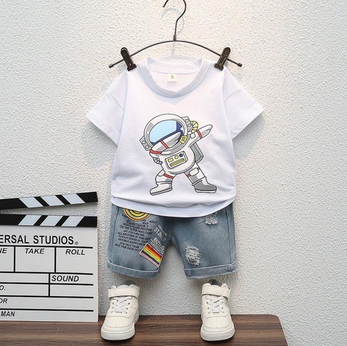 Gambar Baju anak laki laki model astronotsetelan anak celana denim 1-5 tahun - Putih, 1 tahun dari RAISA STORE30 undefined Tokopedia