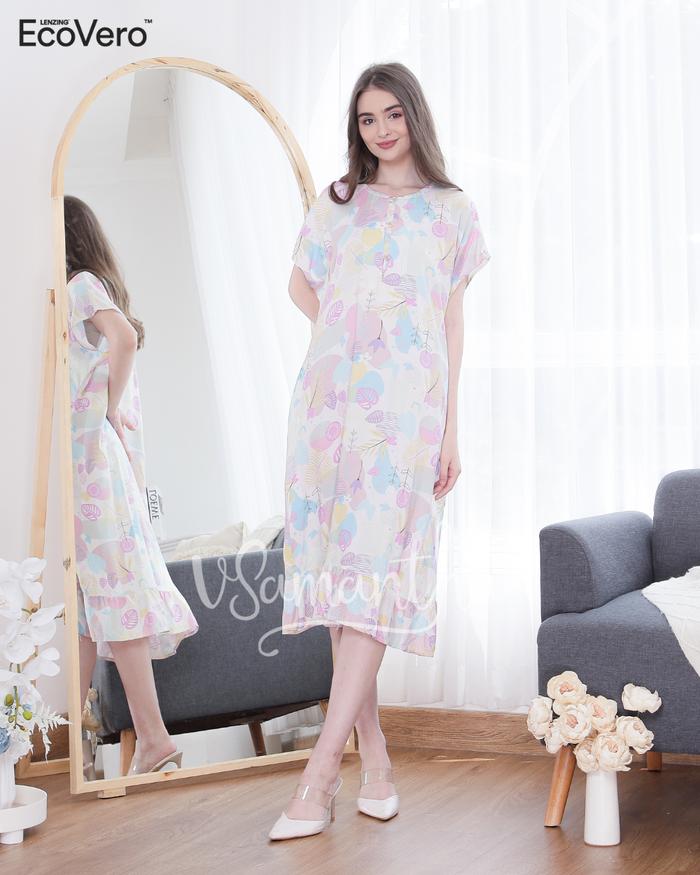 Gambar vSamantha - Daster / Dress Premium Ecovero Motif Geneva - Lavender dari Belimukena undefined Tokopedia