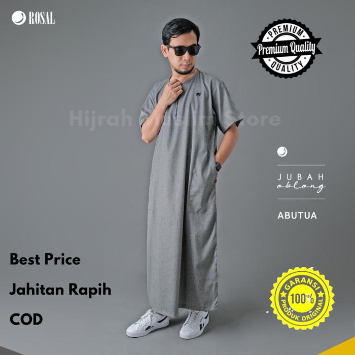 Gambar MURAH Baju Gamis Jubah Pria Al Haramain M - 3XL Big Size Jumbo Muslim - ABU TUA, XXXL dari Hijrah Muslim Outfit Store undefined Tokopedia