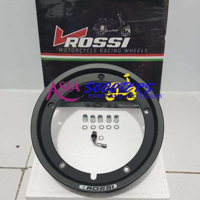 Gambar Velg Ring 10 Vespa Tubeless Vrossi Px Pxe Excel - Hitam dari Asia Scooters2 undefined Tokopedia