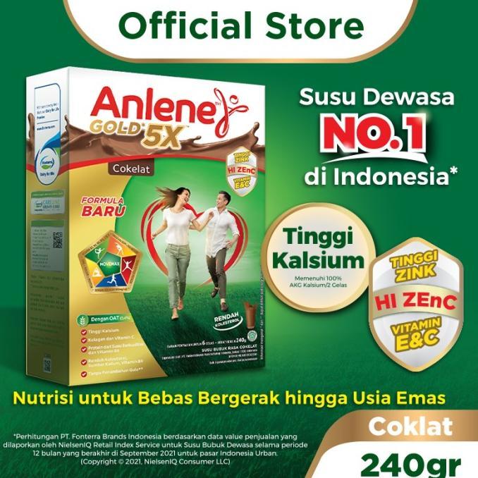 Gambar sale Anlene Gold 5X Susu Bubuk Cokelat 240g-Tulang, Sendi & Otot dari BillyJohn undefined Tokopedia