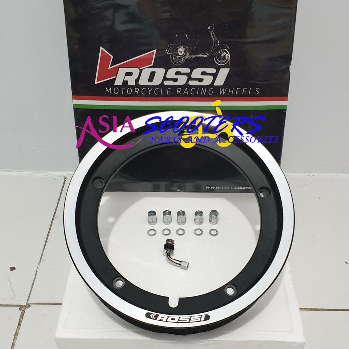 Gambar Velg Ring 10 Vespa Tubeless Vrossi Px Pxe Excel - Hitam Silver dari Asia Scooters2 undefined Tokopedia