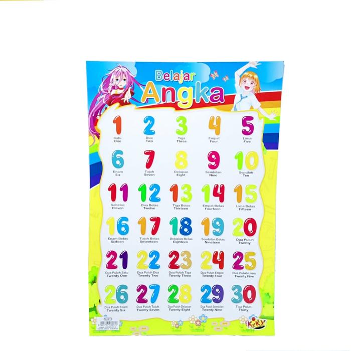 Gambar 2 PCS POSTER BELAJAR ANAK KIKY / POSTER EDUKASI ANAK KIKY / BUKU BELAJAR - ANGKA dari thebestgrosir undefined Tokopedia