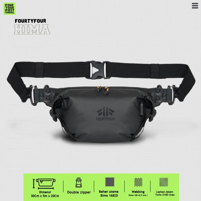 Gambar Tas Waistbag Pria FOURTYFOUR HIMA - Tas Pinggang Casual Pria Ori - Hitam dari SWS GROUP undefined Tokopedia