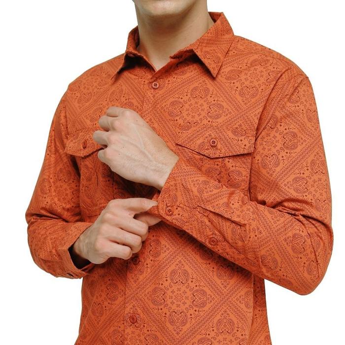 Gambar Kemeja Pria Eiger Peasley 1989 Original H401 Lengan Panjang Corak Batik - Black - Terracotta, S dari Original Tas Store undefined Tokopedia