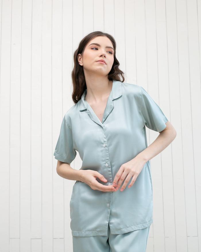 Gambar PO Mimi & Milo Organic cotton Tencel Mint pajamas - Men SsLp, S dari Mimi and Milo undefined Tokopedia