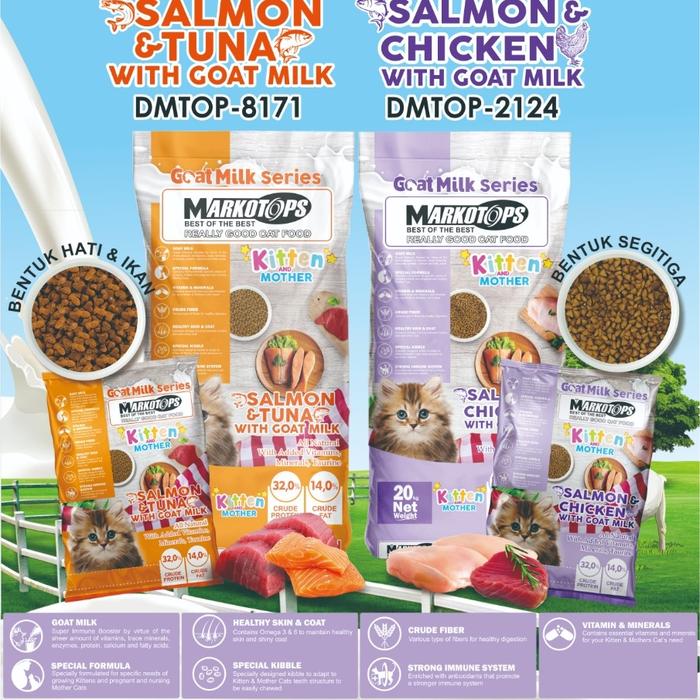 Gambar MARKOTOPS KITTEN AND MOTHER 1KG MARKOTOPS KITTEN CAT FOOD - salmon chiken, 800gr dari Cepat Petshop undefined Tokopedia