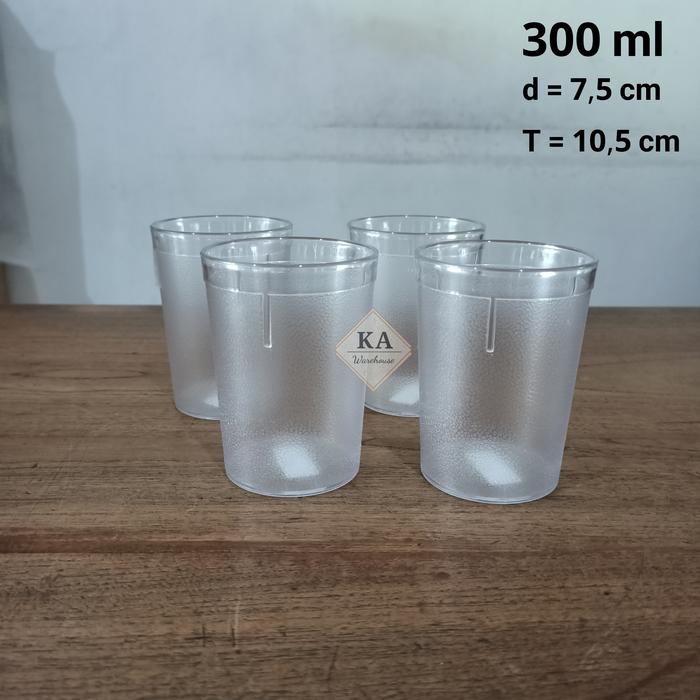 Gambar Gelas Akrilik Bening / Gelas Plastik Akrilik / Gelas Minum Plastik - 300 ml dari karyaabadiwarehouse undefined Tokopedia