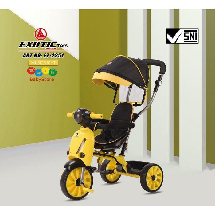 Gambar Sepeda Anal Roda Tiga Exotic ET-2251 Bisa 2 Hadap - Kuning dari Royalbaby undefined Tokopedia