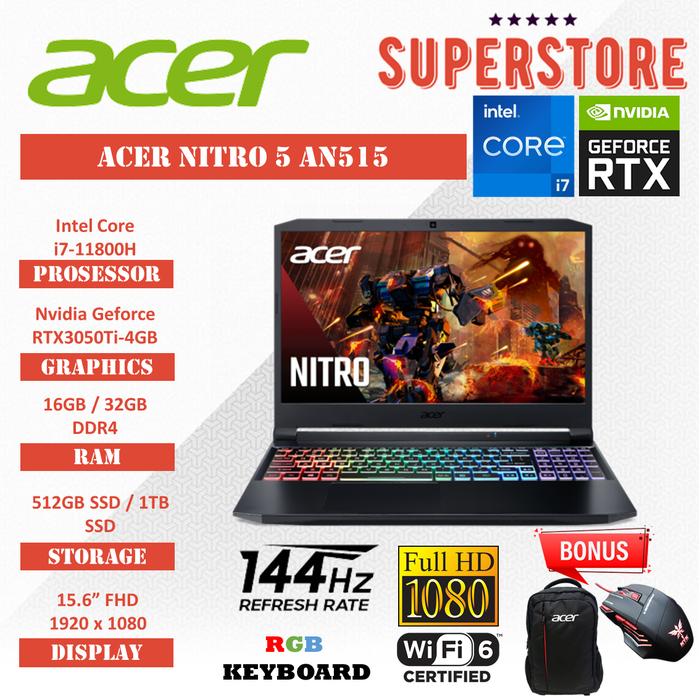 Jual LAPTOP GAMING ACER NITRO 5 AN515 