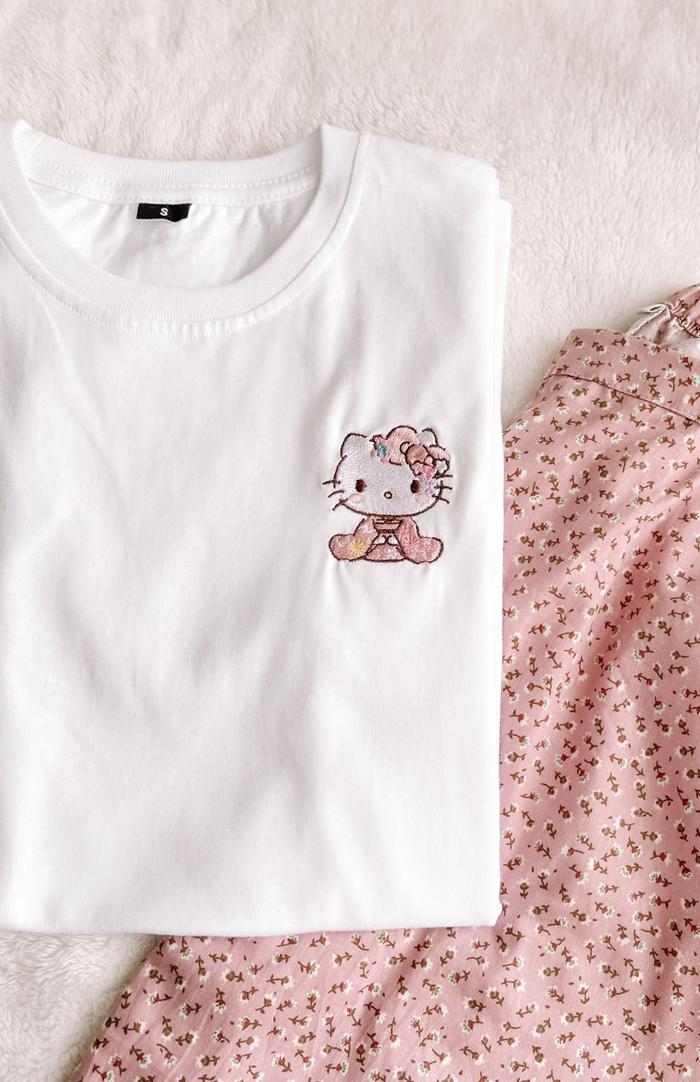 Gambar PO Mimi & Milo Hello Kitty Kimono tshirt kids women kaos - Putih, Kids 1 dari Mimi and Milo undefined Tokopedia