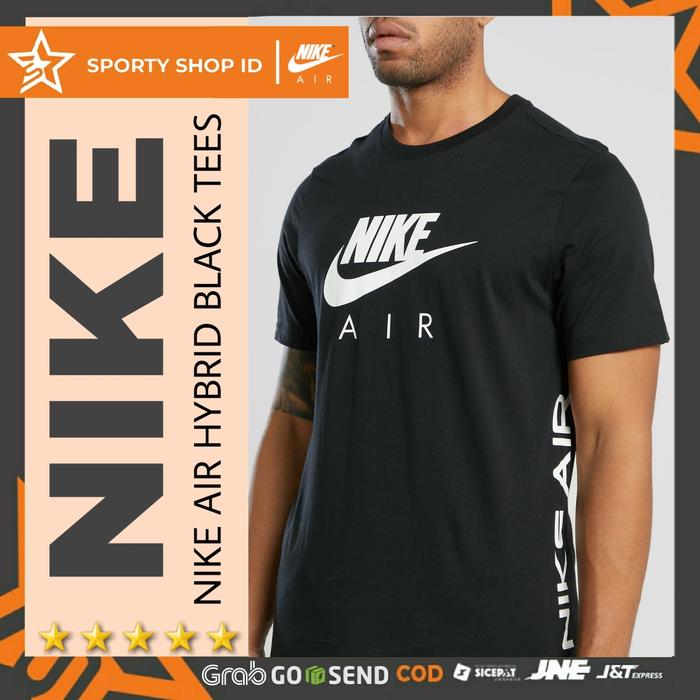 Gambar Kaos Sport Joging Lari Distro Hitam Pendek Pria Polos Keren Original - NIKE AIR BLACK, XL dari SportyShopID undefined Tokopedia