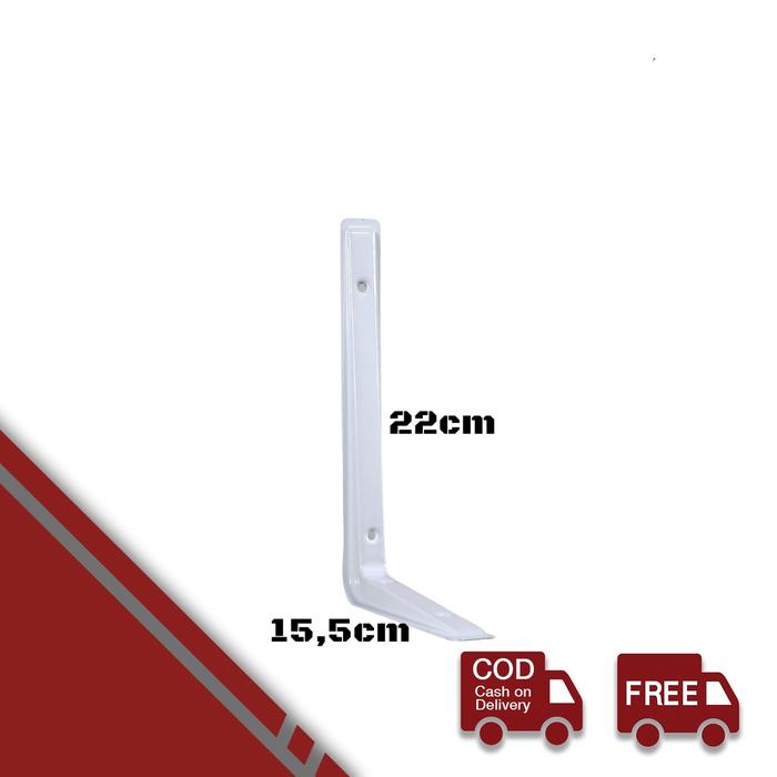 Gambar Siku Rak Besi Persegi Hiasan Dinding Kamar Dapur Putih 22-32cm Braket - 15,5 x 22 cm dari MST TOOLS undefined Tokopedia