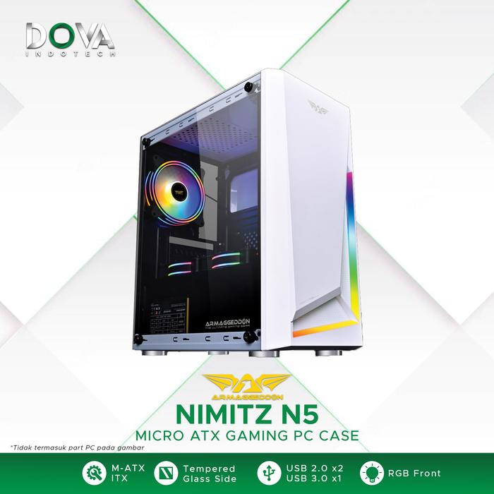 Gambar Armaggeddon Nimitz N5 Aurora Micro ATX Gaming PC Case - Putih dari Dova Indotech undefined Tokopedia